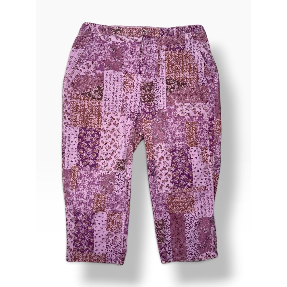 Anthropologie Pilcro The Roamer Women's Plus Size 22 Patchwork Pants Pink Purple
